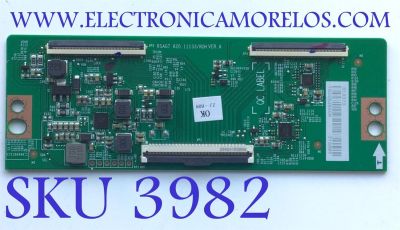T-CON ORIGINAL PARA TV HISENSE / NUMERO DE PARTE 313373 / RSAG7.820.11133/ROH / 316889 / RSAG7.820.11133/ROH VER.A / PANEL HD550Y3U51-T0LA\S0\GM\ROH / DISPLAY T550QVN10.0 / MODELOS 55U6H / 55A65H / 55QD65NF / 55R6030N
